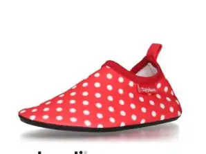 Червени обувки бебешки UV водни обувки с полкадов принт