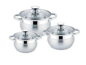 Set of 3 stainless steel pans 3L – 4L and 6L - royal swiss