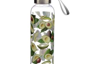 Bottiglia d'acqua di design avocado con coperchio in metallo