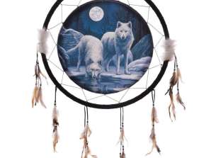 Lisa Parker Winter Warrior Wolf Dream Catcher 60cm