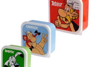 Asterix Obelix & Idefix lunchlådor Matlådor Set med 3 M/L/XL