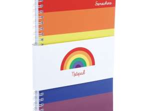 Somewhere Rainbow A5 Lined Notebook with Spiral Binding