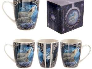 Lisa Parker Ny Design Howling Wolf Mugg av porslin