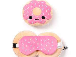 Relaxeazzz Plys Adorasnacks Donut rejsepude og øjenmaske