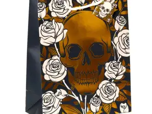 Metallic Skulls & Roses Gift Bag L per pezzo