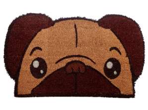 Швабры дверного коврика для собаки мопса из кокосового волокна