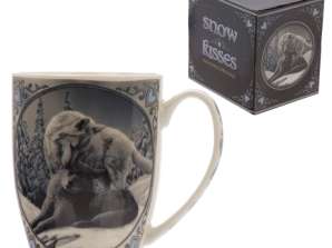 Lisa Parker Snow Kisses Wolf Porcelain Mug