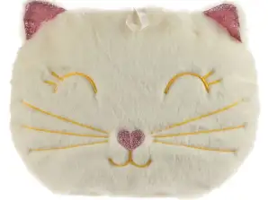 Βελούδινη γάτα μπουκάλια ζεστού νερού μαξιλάρι