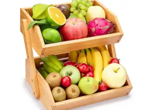 Vi presenterar Fruito Two-Tier Fruit Basket - Lyft ditt butiksutrymme med stil och funktionalitet!