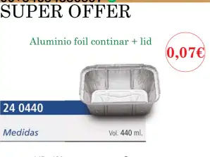 Aluminiumfolie containers + deksel