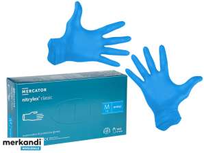 Сини нитрилни ръкавици M 100pcs