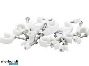 Cable holder 8mm white round