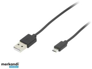 USB A-forbindelse micro B 0 85m sort