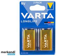Alkalisk batteri 9V 6LR61 Varta