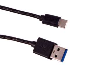 CÂBLE USB ESPERANZA VERS USB C 3.1 1M TRESSE NOIR