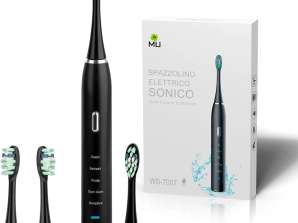 Escova de dentes elétrica ultra-sônica, escova de dentes elétrica, escovas de dentes sônicas com USB recarregável, 4 cabeças, 5 modos, 3 horas de carregamento rápido por 30 dias