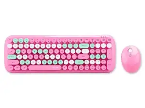 Belaidės klaviatūros komplektas MOFII pelė Candy XR 2.4G rožinė
