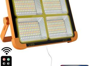Faretto LED portatile con ricarica solare e cavo USB 35W impermeabile illuminazione di lunga durata per campeggio, escursionismo, pesca, cantieri, nero