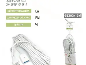 Prodlužovací kabel doby pájení Lineární bypass 15m se zástrčkou 16A-10A