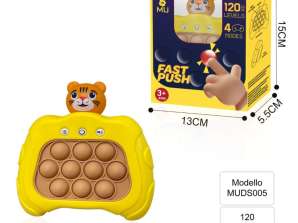 USB Chargeable TIGER Quick Push Bubbles Game Console, USB-C Charge Toy, Pop It Electronic Game,  Toy/