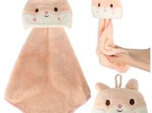Handdoek handdoek voor kinderen voor kleuterschool 42x25cm roze konijn
