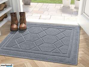Doormat 50x80cm Non-Slip Non-Slip Front Door Mat Indoor Entrance Patio Hallway Garden Gray