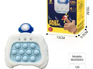 Ładowalna przez USB konsola do gier ASTRONAUT Quick Push Bubbles, zabawka ładująca USB-C, gra elektroniczna