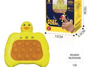 USB Chargeable DUCK Quick Push Bubbles Game Console, USB-C Charge Toy, Pop It Electronic Game, Toy/Puzzle
