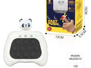 USB Chargeable WHITE BEAR Quick Push Bubbles Game Console, USB-C Charge Toy, Pop It Electronic Game,