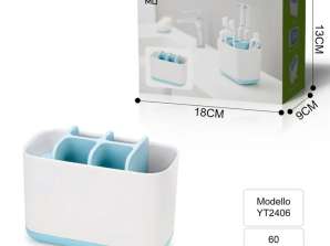 Portaspazzolino da bagno multifunzione Supporto per dentifricio Supporto per spazzolini da denti per il trucco Scaffale di stoccaggio