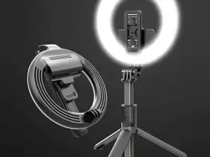L07 LED 5-inčno svjetlo za punjenje +selfie štap s izdržljivim držačem - Udaljenost Bluetooth prijenosa: 10M