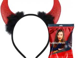 Devil Ears Headband Devil Horns - Tilbehør hodeplagg for kostyme damer og barn på Carnival Carnival Halloween