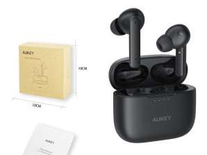 AUKEY EP-N5 BLUETOOTH Hybrid trådløse øretelefoner med opladningsetui - Akustisk isolering, HD-stemme, Ekstra bas, Vandtæt
