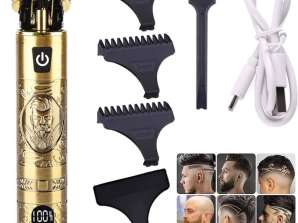 Professional Men's Hair Clipper, USB Rechargeable Electric Beard and Hair Trimmer, LCD Display,