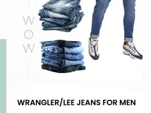 Eksklusiv Wrangler og Lee Jeans mix til mænd - forskellige modeller og størrelser tilgængelige