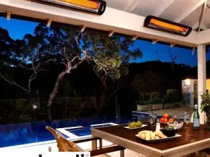 Professionel udendørs strålingsvarmelampe - perfekt til terrasser og haver, fremstillet i Italien, 19 paller til rådighed