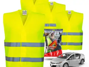 4x Safety vests neon yellow - reflective - Accident vest 2024 - Safety vest for car, truck