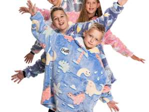 Nový príchod!  Detská fleecová deka SnugHug s rukávmi: kde sa útulnosť snúbi so zábavou! (svieti v tme)