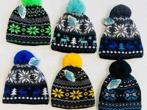 Pălărie bărbătească cu pompom - culori asortate - NOU - toamna/iarna