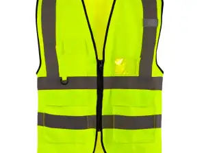 High-visibility vest with vertical stripes yellow - breakdown vest work vest