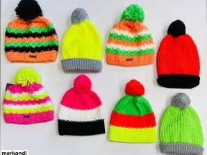 Desenli + renkli kadın/erkek neon şapka - sonbahar/kış - son ürünler
