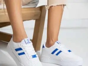 Спортни обувки на едро бяло-тъмно синьо