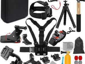 Action Camera Video Accessory Kit Bundles for GoPro Hero 11 10 9 8 7 6 5 4 3, Go Pro max, Insta360, DJI Osmo Action/Action 2, AKASO, and More(DT08)