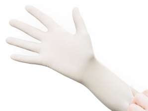 Латексови ръкавици за еднократна употреба бели грижи, хигиена, лаборатория, храна