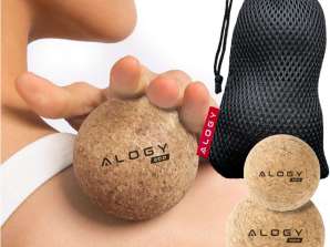 Sada korkových kuliček Alogy ECO Cork Massage 6cm a 5,3cm pouzdro