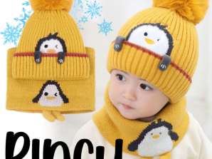 Prepara il tuo negozio per le avventure invernali con il nostro set di cappelli e sciarpe per bambini Pingu