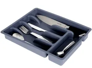 Cutlery organizer utensils drawer insert grey 36x25 5x5 5 cm