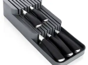 Вкладыш-органайзер для кухонного ящика для ножей серый 39x14 5x7 5 см