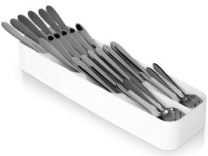 Cutlery drawer insert organizer white 39x11 5x5 5 cm