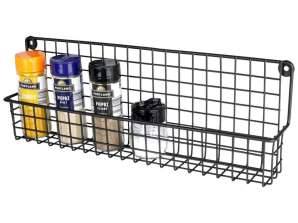 Wall shelf for spices metal black loft 39 5x6 5x14cm